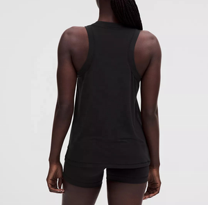 Trendy Summer Women's Black Crew Neck Tank <b>Top</b> Regular Length Knitted Breathable Solid Color Casual Style Sleeveless <b>Top</b> - Product Image 2