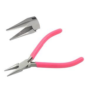 130mm PVC Handle Chain Nose Plier Serrated Jaws Double Leaf Spring Lap Joint Crimping DIY <b>Crafts</b> <b>Wire</b> Stripper Fishing OEM - Product Image 1