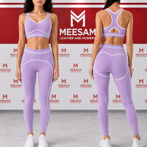 Ensemble de yoga 2 pièces en Spandex et Nylon respirant, ensemble de yoga 3 pièces en Spandex et Nylon, ensemble de yoga écologique en Spandex taille mi-haute - Product Image 3