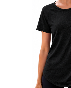 Camiseta Deportiva Negra Personalizada para Mujer, de Secado Rápido, Transpirable, Ligera, para Gimnasio, Running, Entrenamiento, Ropa Deportiva Activa - Product Image 3