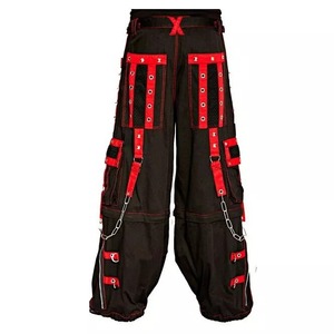Pantalon Harem Noir Homme avec Bretelles Vertes, Multiples Poches, Fermeture Élastique et Zip, Style Urbain, Mode Estivale, Haute Qualité - Product Image 6