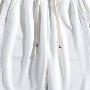 Pantalones Cortos Ligeros de Poliéster y Algodón para Hombre, Color Blanco, Nueva Moda, Botón Negro, Tela Francesa - Product Image 2