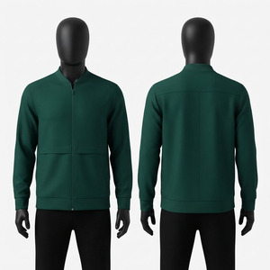 Veste polaire à capuche premium 240g en polyester et élasthanne, interlock, vert foncé, panneau noir, fermeture éclair, tenue de travail médicale, logo personnalisé sur le devant - Product Image 1
