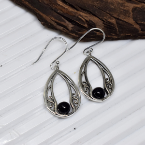 Boucles d'oreilles pendantes en argent sterling 925, motif goutte d'eau, faites à la main, avec pierres précieuses, bijoux de luxe pour femmes, à porter au quotidien - Product Image 4