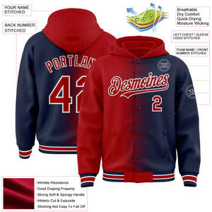 เสื้อฮู้ดเบสบอลทีมแบบกำหนดเอง พร้อมชื่อ หมายเลข โลโก้ เสื้อแจ็คเก็ต Varsity Sportswear Letterman  ผู้ผลิตขายส่ง - Product Image 2