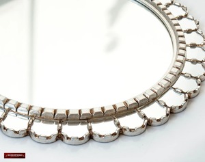 <b>Silver</b> Petal Sunburst <b>Mirror</b> Peruvian Scalloped Round Handmade Metal Frame Wall <b>Mirror</b> by REHMAN CRAFT - Product Image 3