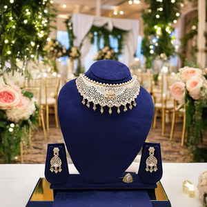 En gros, Colliers ras-de-cou plaqués or 14K 18K 24K, Ensemble de bijoux en laiton doré à motif floral traditionnel, Ensemble de bijoux de mode - Product Image 3