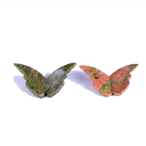 Ailes de papillon en unakite naturelle sculptées, pierre énergétique, spécimen minéral de guérison, décoration pour la maison et le bureau, vente en gros - Product Image 3