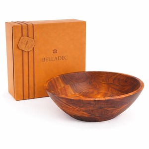 Plateau de service artisanal en bois d'acacia/mangue Belladec, écologique, classique, moderne, luxueux, bols naturels, marques durables - Product Image 1