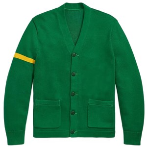Cardigan en tricot épais à double boutonnage en acrylique à manches longues pour homme, personnalisable avec logo, idéal pour l'école, le collège et l'université (OEM/ODM) - Product Image 1