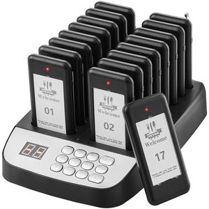 Sistema di cercapersone ristorante Wireless da 500m 16 cicalini lampeggianti a vibrazione per clienti ospiti che chiamano ristoranti hotel - Product Image 1