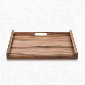 Bandeja Rectangular Ecológica de Madera de Acacia con Asas Recortadas para Servir el Desayuno en la Cama, Mesa de Centro y Uso Decorativo en Otomanas - Product Image 5