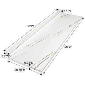 96 \ "L X 25.56 \" W X 0.75 \ "D controsoffitto in laminato di marmo mobili da cucina per lavasciuga cucina da ufficio - Product Image 4