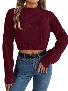 Elegante Camiseta Corta con Cuello Redondo y Manga Larga Acampanada, Sexy y Ajustada, para Otoño e Invierno, Ropa Casual para Mujer, Estilo Urbano para Fiestas - Product Image 4