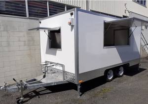 Remorque alimentaire mobile de haute qualité, best-seller, construction en acier inoxydable, conception à 4 roues, garantie de 3 ans pour les snacks en France - Product Image 3