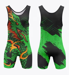 Venta al por mayor OEM: Singlet de lucha ligero profesional para hombre, azul, de secado rápido, antiarrugas, de Spandex/Poliéster, transpirable, para artes marciales. - Product Image 2