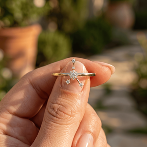 Bague personnalisée signe astrologique du cancer en or avec gemme, Juin Juillet, Loyauté, Compassion, Meilleure vente, Choix de mode - Product Image 2