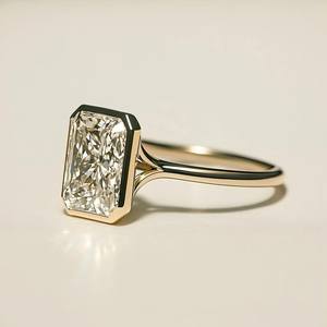 Anillo Solitario de Diamante Cultivado en Laboratorio, Corte Radiante, 2.01 CT, Brillante, para Mujer, Oro Sólido de 14K, Regalo de Compromiso o Promesa para Enamorados - Product Image 3