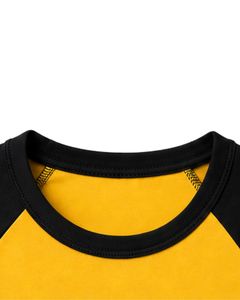 Customized Yellow And Black <b>Raglan</b> T Shirt For Women Casual Crew Neck Short Sleeve Cotton Blend Baseball Style Summer Tee <b>Top</b> - Product Image 5