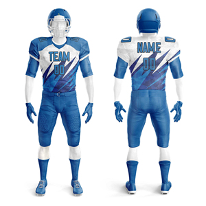 Nouvelle conception d'uniforme de football américain, haute qualité, meilleur prix, personnalisé, 100% polyester respirant, uniformes à manches courtes imprimés - Product Image 5