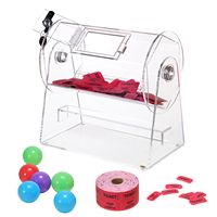 Tambour de tombola professionnel en acrylique avec 2 clés, capacité de 2500 tickets, cage de tirage transparente pour loterie, fournitures de fête