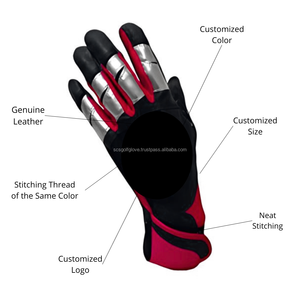 ถุงมือซอฟต์บอลหนังแท้โลโก้ตามสั่งถุงมือเบสบอลสำหรับใช้กลางแจ้ง - Product Image 4