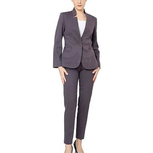 Women Classic <b>Blazer</b> Trousers Suit <b>Set</b> Formal Office Business Wear Custom Logo Private Label Wholesale - Product Image 4