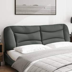 Grande coussin de tête de lit en tissu gris foncé 100% polyester, oreillers de lit - Product Image 4