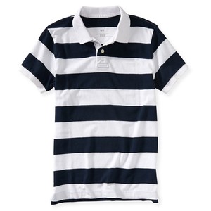 Camiseta de Manga Corta para Hombre, 100% Algodón Orgánico, Tejido Ecológico, Secado Rápido, Transpirable, con Logotipo Personalizado en la Parte Delantera, con Botones y Rayas - Product Image 4