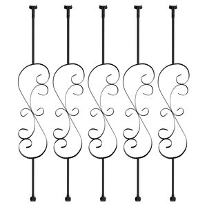 Set di 5 Balaustre Decorative in Acciaio Zincato da 44 Piedi, Forma a S, Balaustre Cave per Scale, Diametro 1/2 Pollice - Product Image 3