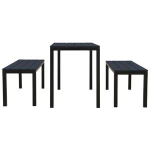 Ensemble de salle à manger de jardin de taille moyenne en acier noir et composites bois-plastique – Mobilier d'extérieur élégant - Product Image 3