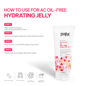 Crème hydratante sans huile Millford AC à la niacinamide, 80 ml, tube, hydratant pour le visage coréen pour tous types de peau, fabriqué en Corée - Product Image 5