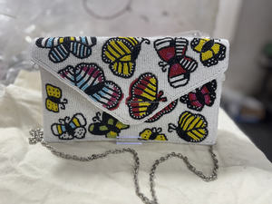 Bolsos de mano de lujo personalizados de utilidad India hechos a mano para mujer, bolsos de mensajero bohemios para mujer, bolsos de mano de noche con cuentas para mujer - Product Image 3