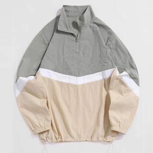 Conjunto de chándal informal para hombre de alta calidad, personalizado, de corte holgado, con cortavientos de cremallera corta y pantalón corto hasta la rodilla, para otoño. - Product Image 2