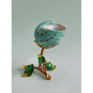 Unique seashell & metal wine glass beautiful gift item suitable for both casual and formal occasions - Product Image 5