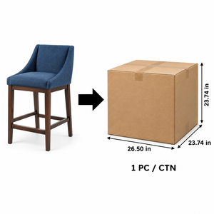 Chaise de bar moderne en tissu bleu avec structure en bois, accoudoirs fixes, design contemporain pour bar à domicile, îlot de cuisine, chaises de bar - Product Image 4