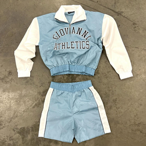 Conjunto de Pantalones Cortos y Chaqueta Cortavientos de Nailon de Dos Piezas Personalizado para Hombre, Ropa Deportiva Urbana - Product Image 4