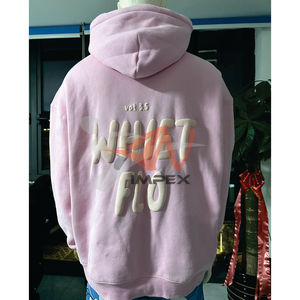 Sweat à capuche unisexe en coton de haute qualité, grande taille, avec logo 3D en mousse blanche personnalisé, pour homme - Product Image 2