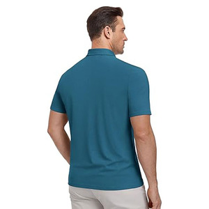 Camiseta Polo Azul Verde para Hombre, Manga Corta, Casual, Lisa, Tejido Transpirable, Logotipo Personalizado, OEM, ODM Disponible - Product Image 4