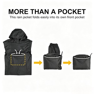 Chaqueta Impermeable y Cortavientos para Hombre, Ligera, para Actividades al Aire Libre, Corte Regular, Color Sólido, Poliéster, Chaqueta de Senderismo para Primavera - Product Image 3