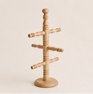 High-Quality Eco-Friendly Wooden Mug <b>Tree</b> <b>Stand</b> With 6 Hooks Rustic Farmhouse Coffee Cup Holder For Kitchen Countertop Storage - Product Image 1