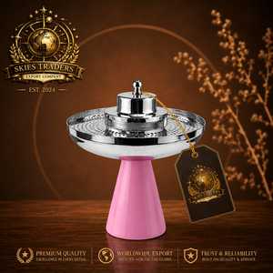 Quemador de Incienso de Acero Inoxidable Gris de Lujo Skies Traders, para Oud Árabe, Bakhoor, Mabkhara, Calentadores de Alimentos y Cazuelas Premium - Product Image 3