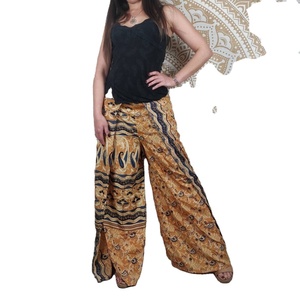Shubh Exim Shubh0034 Indien 100% Soie Coupe Classique Ouvert sur les côtés Bleu Ocre Imprimé Numérique Ethnique Respirant Taille Élastique Rapide - Product Image 1