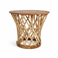 Table console en bois massif de teck naturel, faite à la main, écologique, design moderne, pour le salon