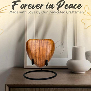 Elegant Rosewood Memorial Urn for Adults Rustic Wooden Ashes Urn with Carved Design by AYAANS - Product Image 4