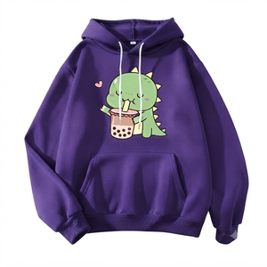 Sudadera con Capucha Tejida Personalizada para Mujer, de Alta Calidad, Transpirable, de Forro Polar para Invierno, 100% Algodón, Estilo Urbano Holgado y Corto, Informal - Product Image 5