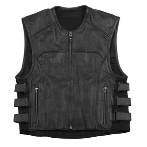 Chaleco de Cuero Perforado de Lujo para Hombre ORREN - Diseño Moderno de Carreras de Grado Profesional - Product Image 1