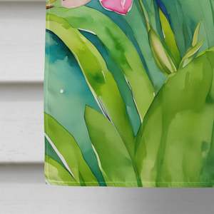 Orquídeas acuarela Casa Grande bandera Multicolor porche manga poste decorativo patio Banner pared colgante poliéster ilustraciones - Product Image 4