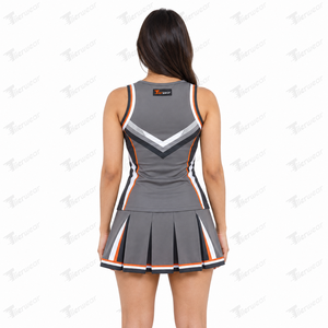 Uniforme de cheerleading pour femmes, équipe de lycée, tissu extensible respirant facile d'entretien, haut de cheerleading et jupe de cheerleading athlétique, ensemble complet - Product Image 4