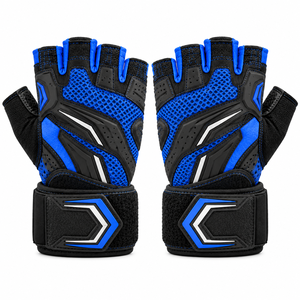 Gants de fitness personnalisés en gros, coupe-vent, respirants, pour musculation en extérieur, avec paume rembourrée et demi-doigts - Product Image 1